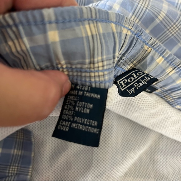 Polo Ralph Lauren Plaid Gridded Embroidered Pony Swim Trunks Bathing Swim Suit - Picture 8 of 9